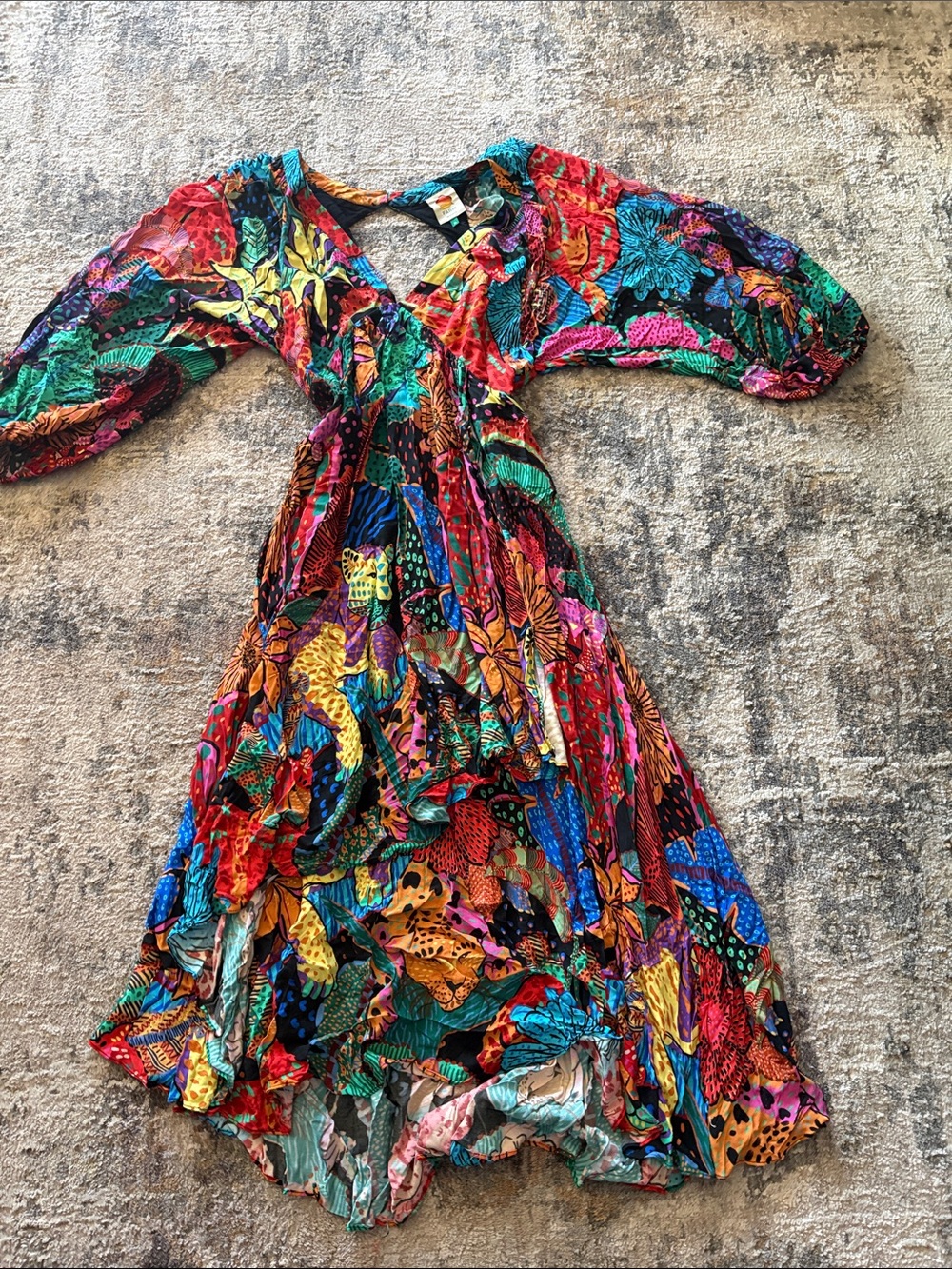 FARM Rio Multicolor Tropical Floral Wrap Dress